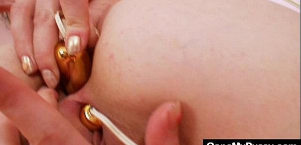  Blonde whore Rose pussy gaping and fingering